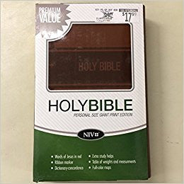 NIV Personal Size Giant Print Holy Bible (Text/Brown Italian Duo-Tone) Imitation Leather - Bookseller USA