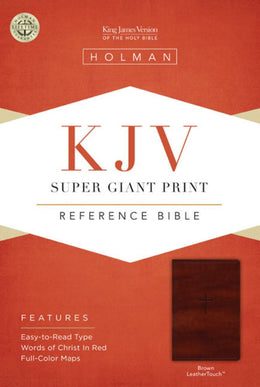 KJV Super Giant Print Reference Bible, Brown LeatherTouch (Imitation Leather – Large Print) - Bookseller USA
