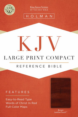 KJV Large Print Compact Bible, Brown LeatherTouch - Bookseller USA