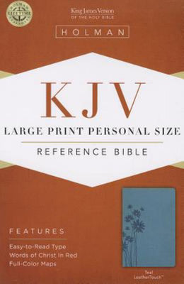 KJV Large Print Personal Size Bible, Teal LeatherT - Bookseller USA